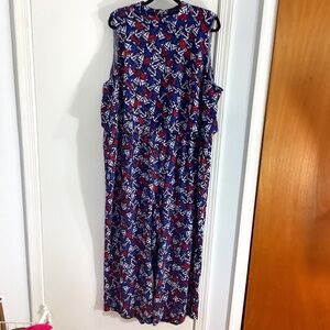 ELOQUII PLUS 24  NAVY JUMPSUIT SLEEVELESS ANCHORS BOATS VACATION BEACH